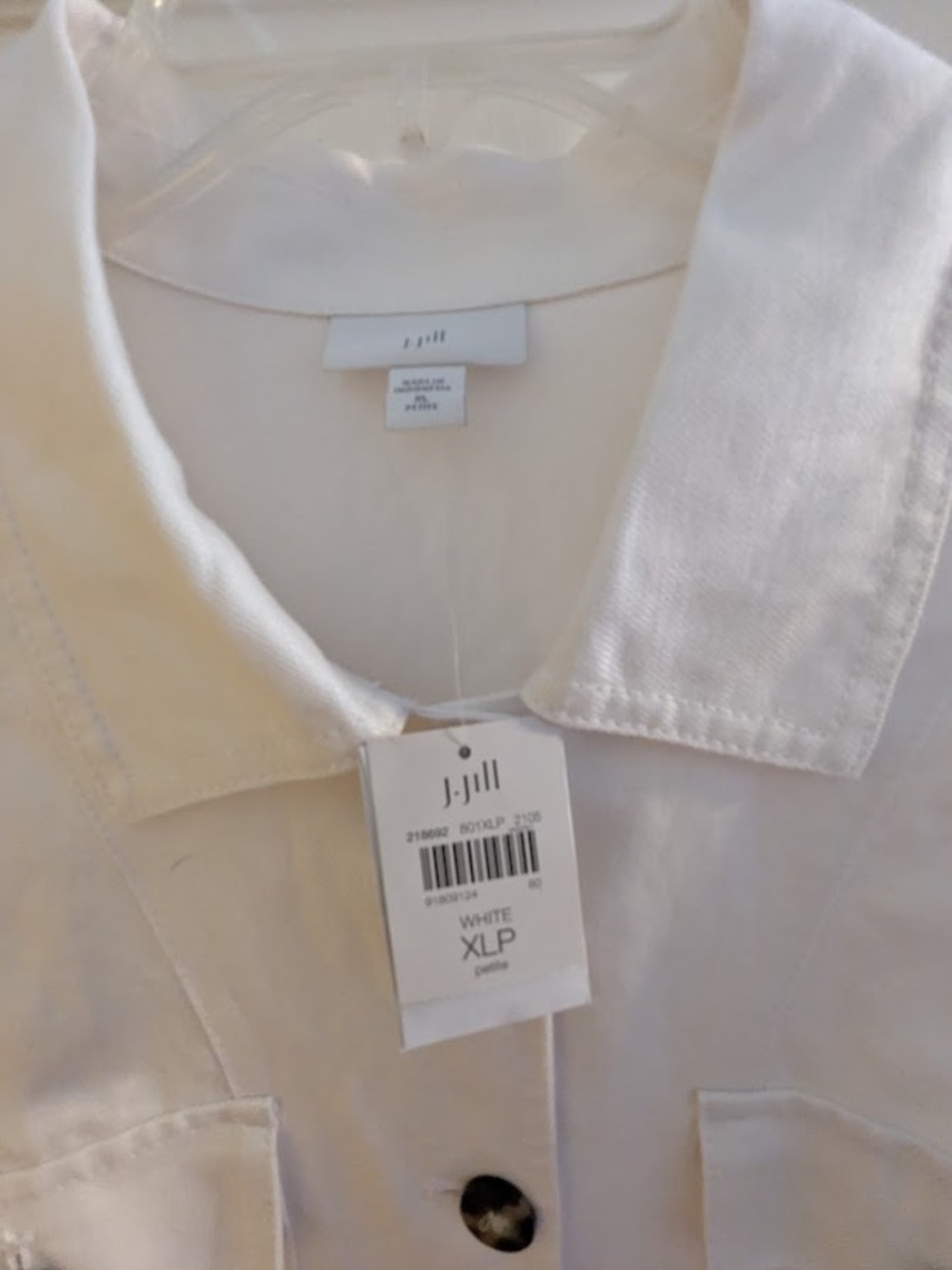 NWT J.Jill White Linen Blend Lightweight Jacket, XL Petite - Picture 6 of 8